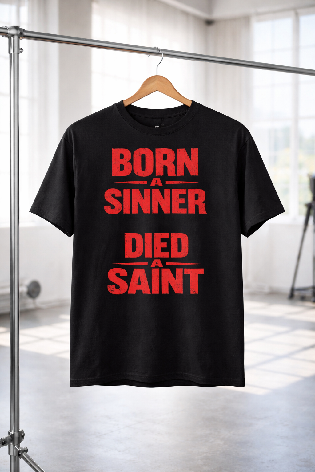 Born a Sinner Died a Saint Premium T-Shirt