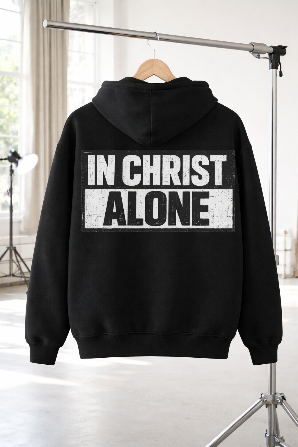 In Christ Alone Hoodie - Bold Faith Statement