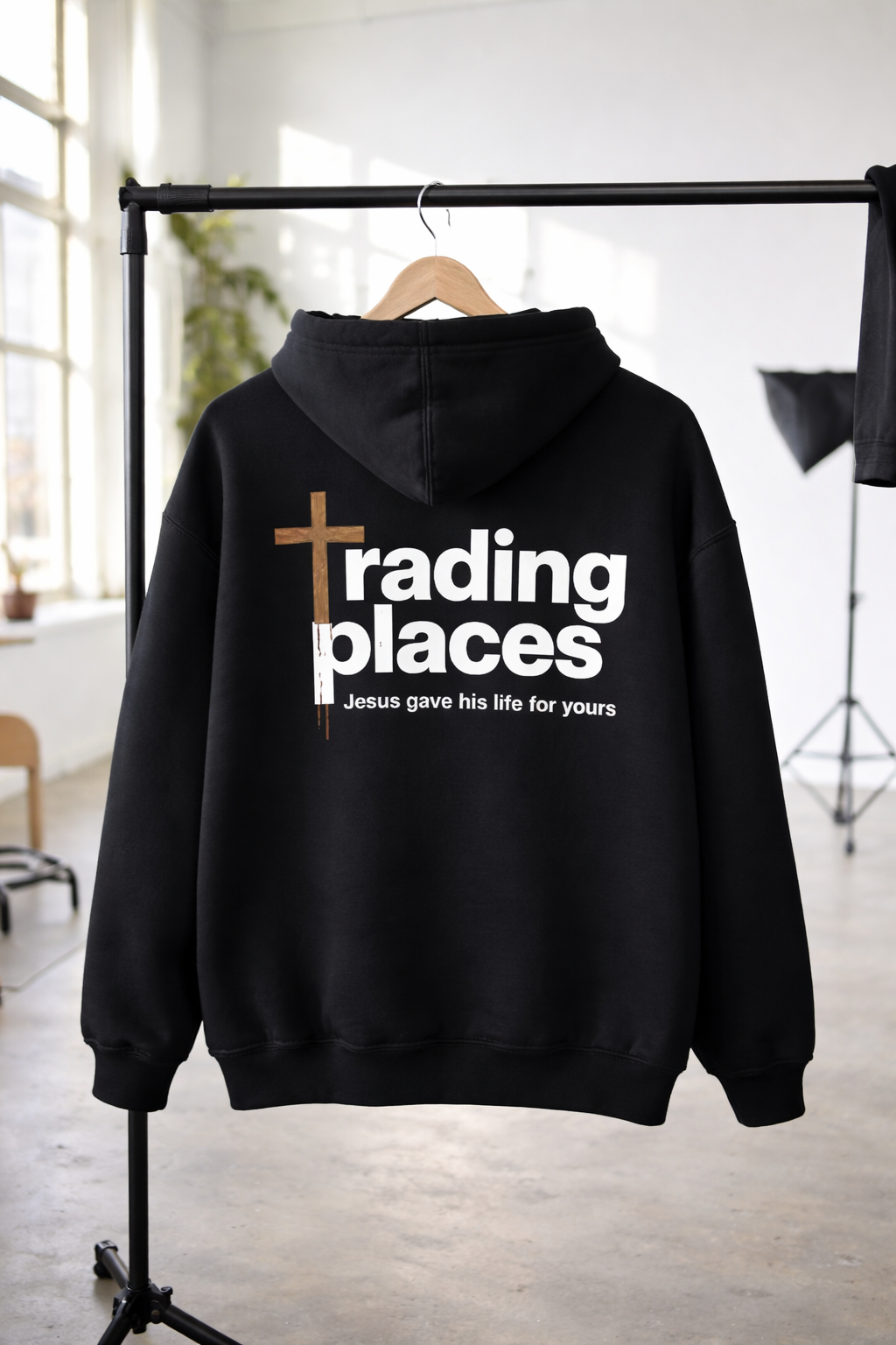 Trading Places Hoodie - Jesus Gave His Life 1 John 3:16